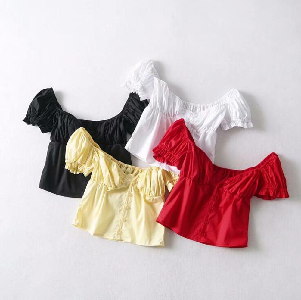 Elastic Arms On or Off Shoulders Cupped Bustier Button Through Top on sale - SOUISEE