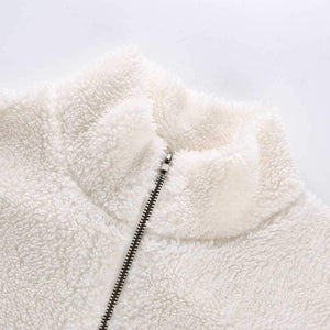 Oversized Cropped Polo Faux Fur Teddy Bear Jacket on sale - SOUISEE
