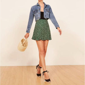 Vintage A Line Floral Prints Flounce Mini Skirt on sale - SOUISEE