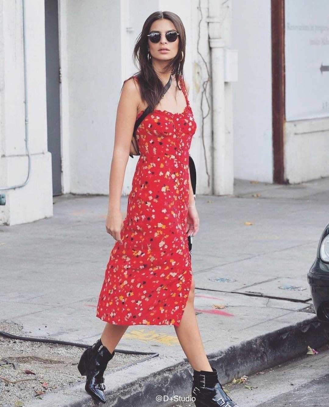 Casual Corset Red Fleur Floral Ruffle Strap Button Up Floral Dress on sale - SOUISEE