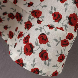 Vintage A Line Floral Prints Flounce Mini Skirt on sale - SOUISEE