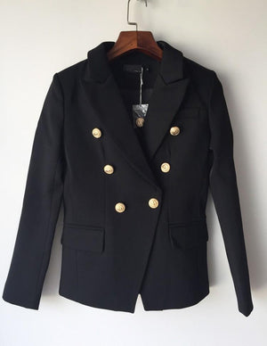 Double Breasted Women's Casual Black Blazer Jacket on sale - SOUISEE