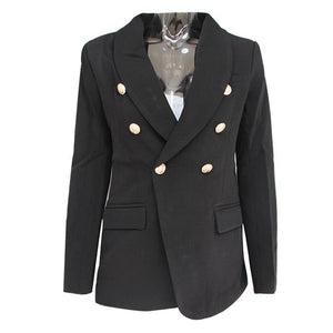 Double Breasted Women's Casual Black Blazer Jacket on sale - SOUISEE