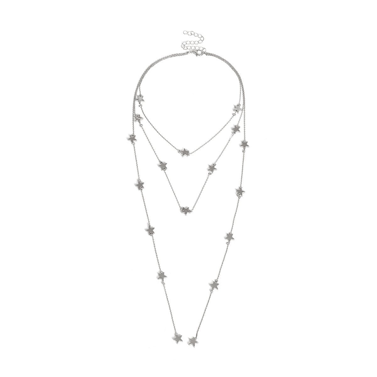 Stars Beaded Multi Layered Chocker Necklace Gold on sale - SOUISEE