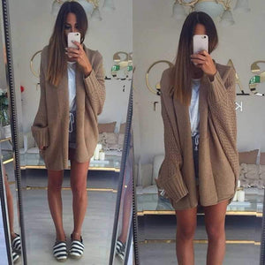 Oversized Open Front Batwing Long Cardigan Sweater on sale - SOUISEE