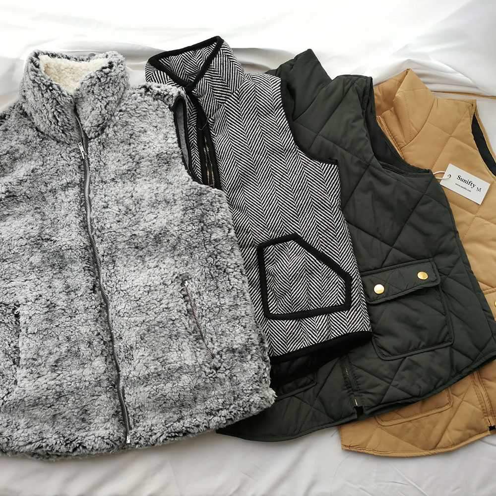 Fuzzy Faux Fur Winter Outerwear Sherpa Fleece Vest on sale - SOUISEE