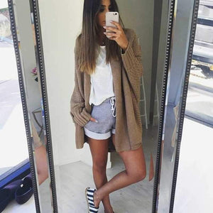 Oversized Open Front Batwing Long Cardigan Sweater on sale - SOUISEE