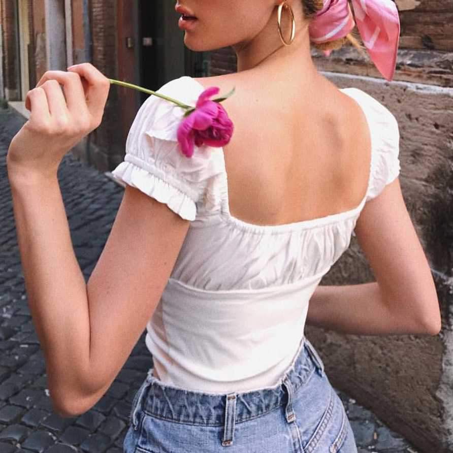Elastic Arms On or Off Shoulders Cupped Bustier Button Through Top on sale - SOUISEE