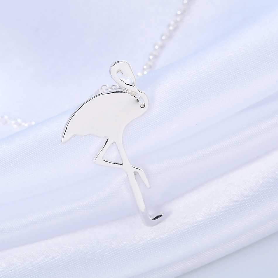 Lucky Simple Flamingo Pendant Necklace Rose Gold/Silver/Gold on sale - SOUISEE
