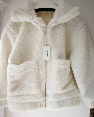 Teddy bear white coat sales