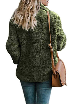 Fluffy Faux Fur Lapel Collar Womens Winter Coats on sale - SOUISEE