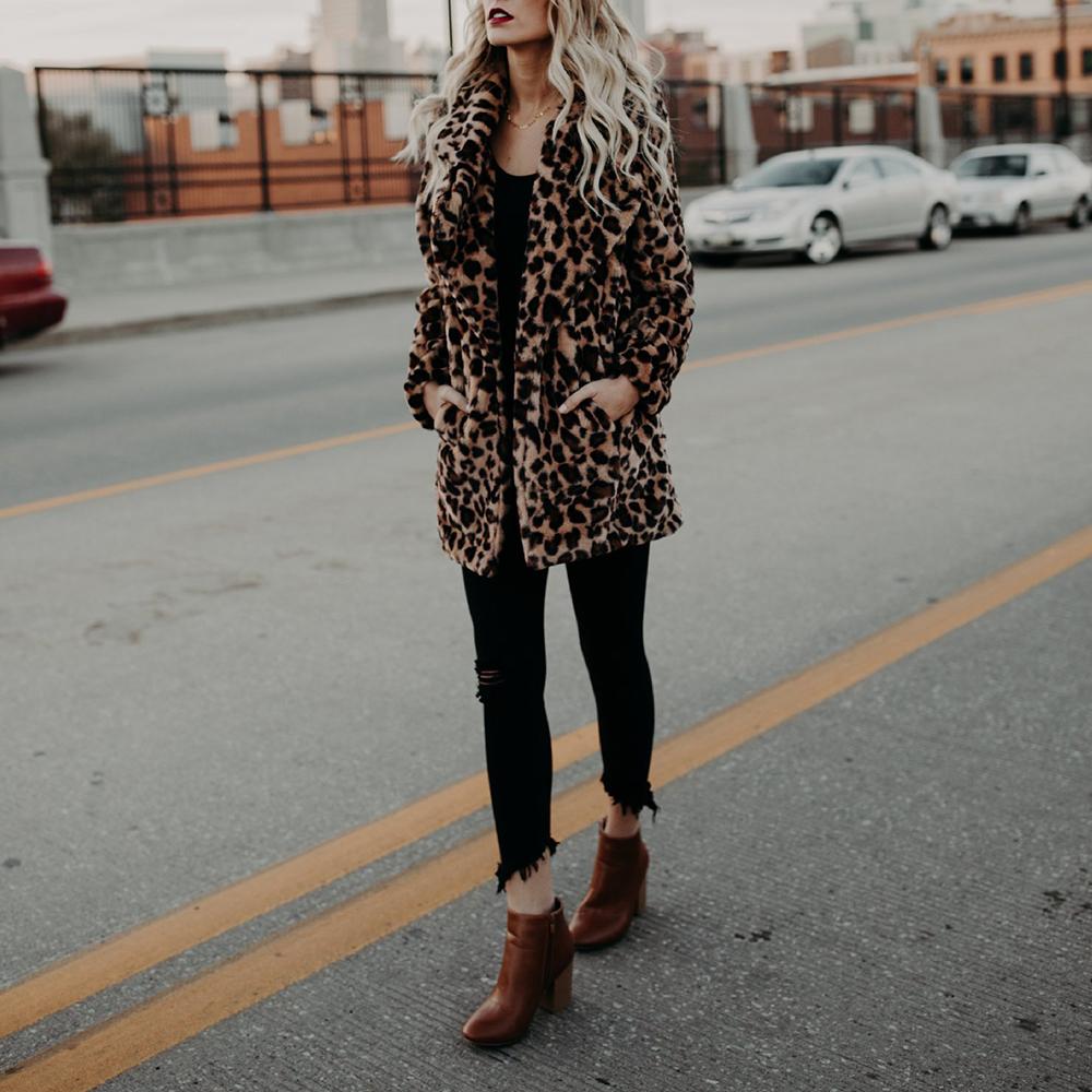 Vintage Leopard Print Faux Fur Trench Coat on sale - SOUISEE