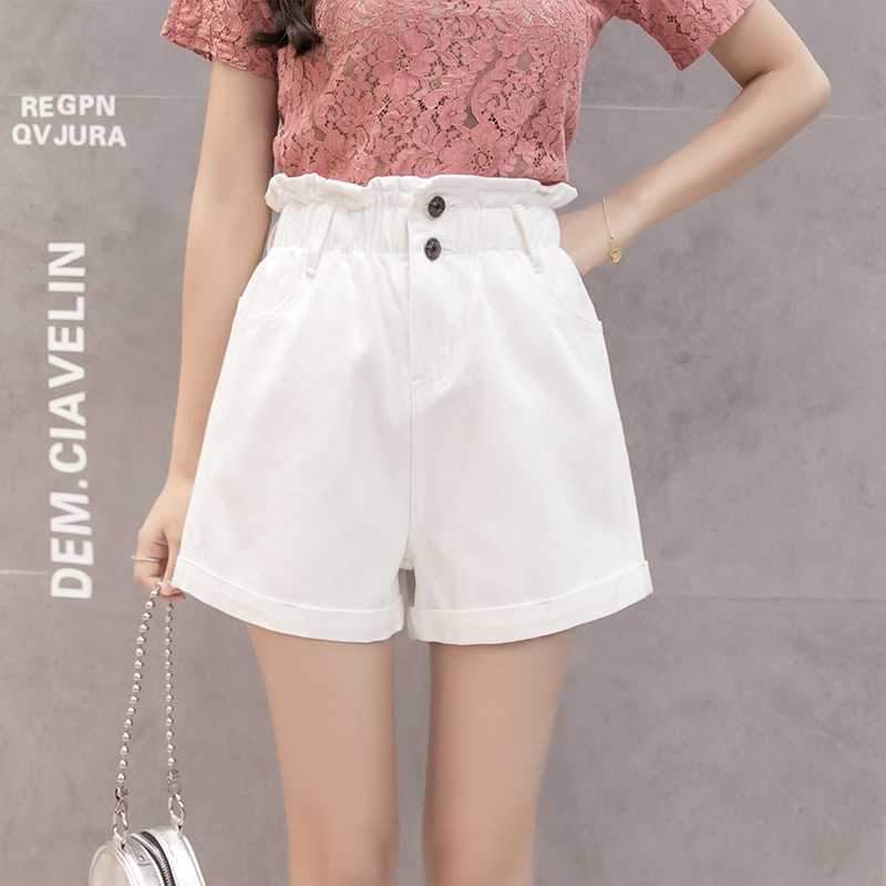 Boyfriend High Waisted Cuffed Paperbag Waist Denim Shorts on sale - SOUISEE