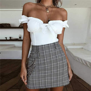 Tie Front Bustier Short Sleeve Ruffle Blouse Shirt on sale - SOUISEE