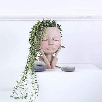 Head Face Planters Painted Plants Flower Pots Succulents Resin Planter Face Pot With Hole on sale - SOUISEE