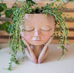 Head Face Planters Painted Plants Flower Pots Succulents Resin Planter Face Pot With Hole on sale - SOUISEE