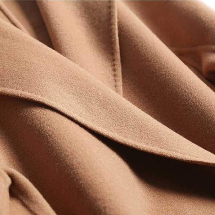 Free Shipping Camel Cashmere Wool Trench Overcoat Womens on sale - SOUISEE