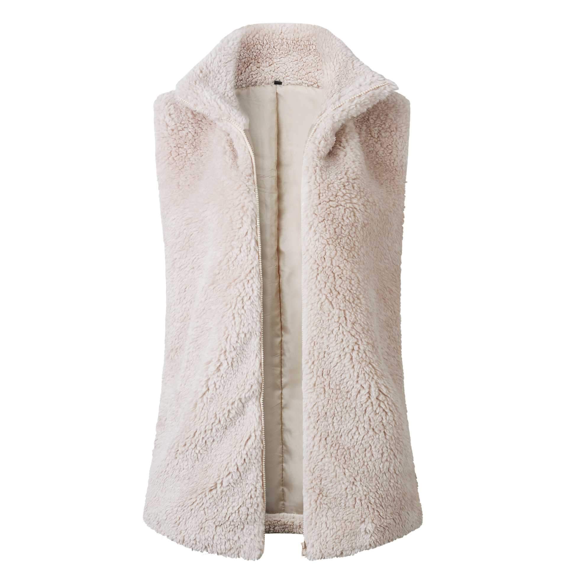 Fuzzy Faux Fur Winter Outerwear Sherpa Fleece Vest on sale - SOUISEE