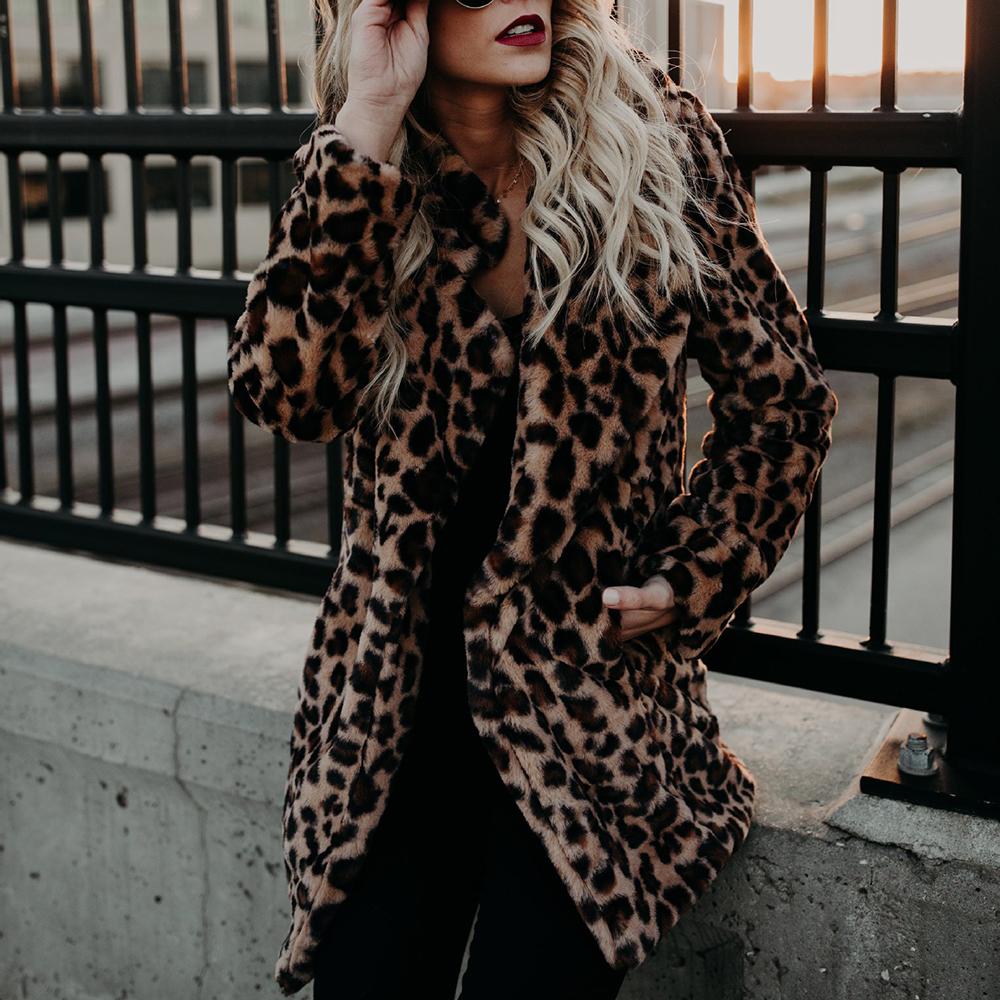 Vintage Leopard Print Faux Fur Trench Coat on sale - SOUISEE