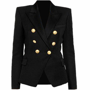 Double Breasted Women's Casual Black Blazer Jacket on sale - SOUISEE