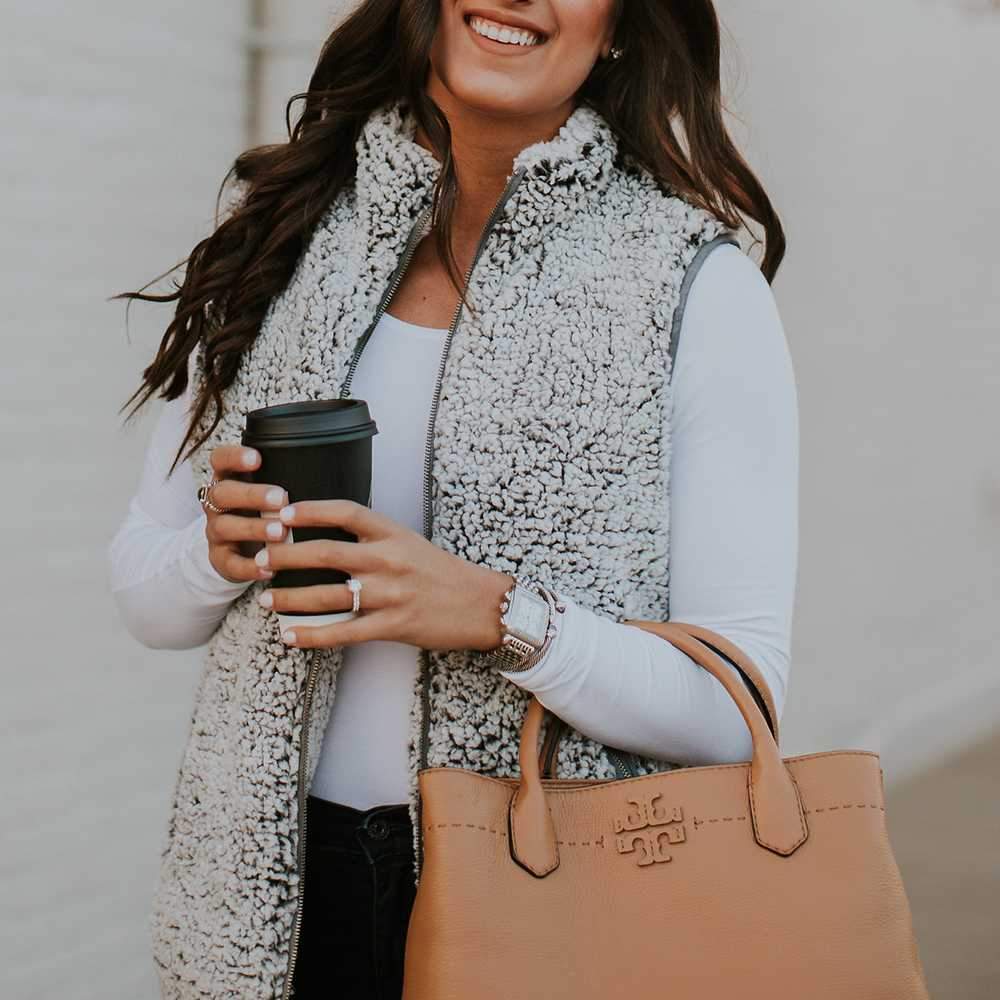 Fuzzy Faux Fur Winter Outerwear Sherpa Fleece Vest on sale - SOUISEE